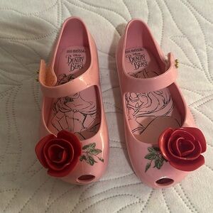 Beautiful mini Melissa Beauty and the Beast shoes for girls, size 9